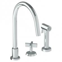 Watermark 37-7.1.3GA-BL3-SBZ - Deck Mounted 3 Hole Gooseneck Kitchen Set -  Includes Side Spray