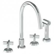 Watermark 37-7.1G-BL3-SBZ - Deck Mounted 4 Hole Gooseneck Kitchen Set -  Includes Side Spray