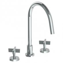 Watermark 37-7G-BL3-SBZ - Deck Mounted 3 Hole Gooseneck Kitchen Faucet