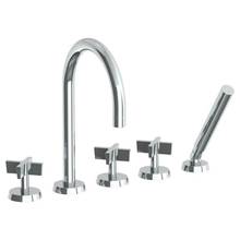 Watermark 37-8.1-BL3-SBZ - Deck Mounted 5 Hole Gooseneck Bath set