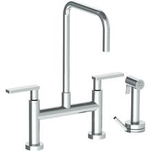 Watermark 70-7.65-RNS4-WH - Deck Mounted Bridge Square Top Kitchen Faucet with Independent Side Spray