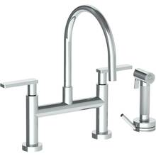 Watermark 70-7.65G-RNK8-GP - Deck Mounted Bridge Gooseneck Kitchen Faucet with Independent Side Spray