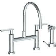 Watermark 70-7.65G-RNS4-WH - Deck Mounted Bridge Gooseneck Kitchen Faucet with Independent Side Spray