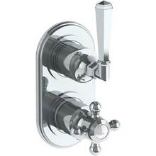 Watermark 312-T25-Y-GP - Wall Mounted Mini Thermostatic Shower Trim with built-in control, 3 1/2'' x 6 1/4'&