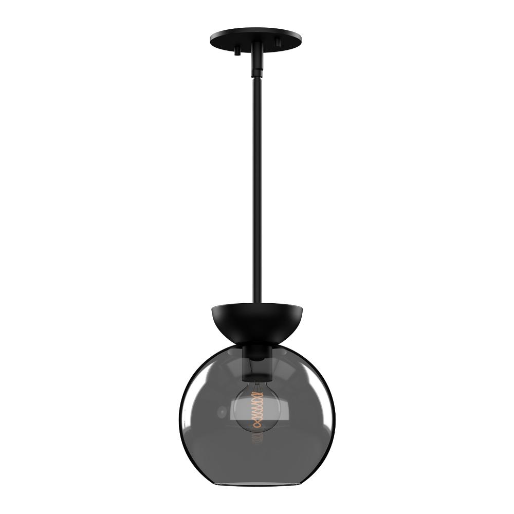 Arcadia 8-in Black/Smoked 1 Light Pendant