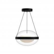 Kuzco Lighting Inc PD76312-BK/OP-UNV - Virgo 12-in Black/Opal Glass LED Pendant