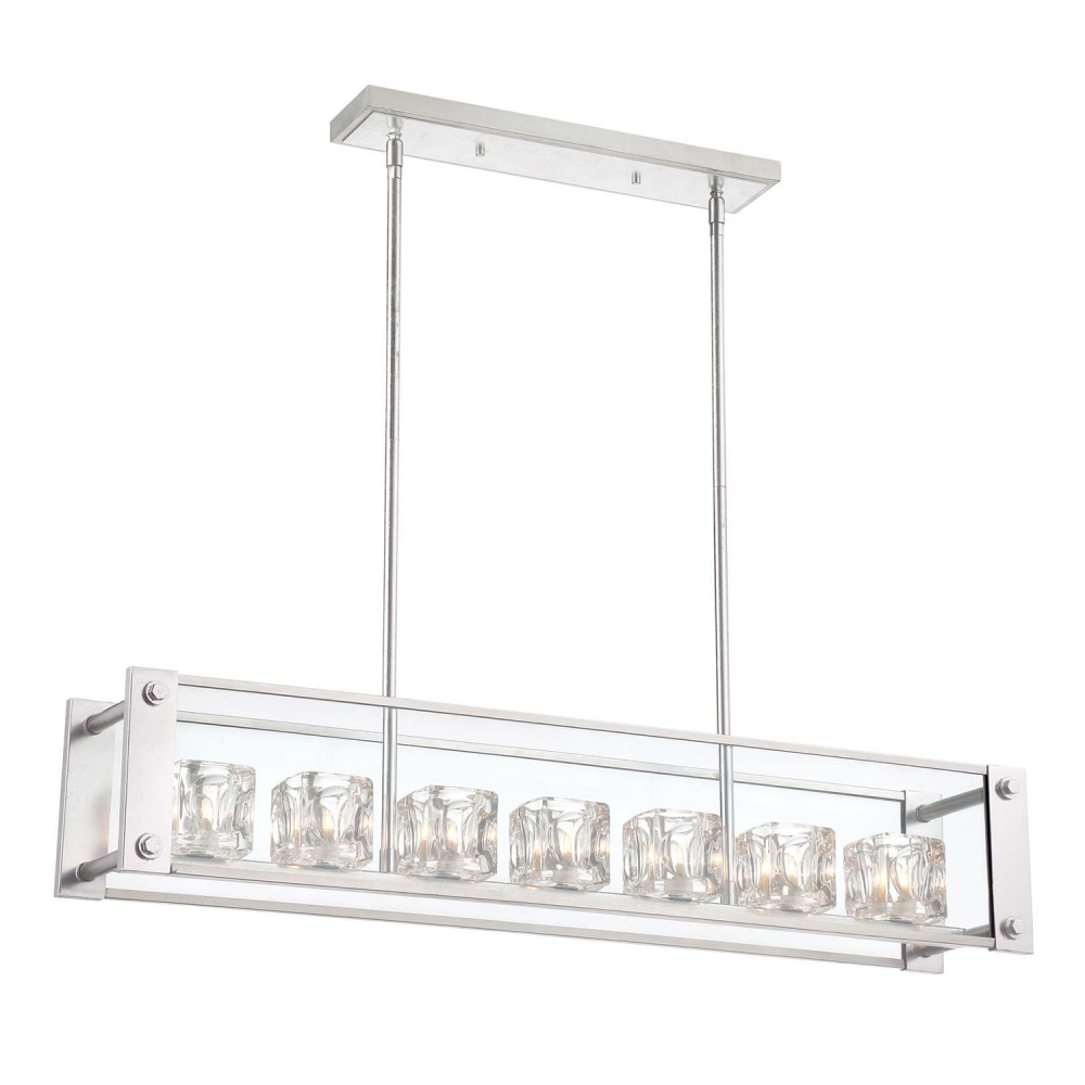 7-Light 42" Linear Crystal Chandelier