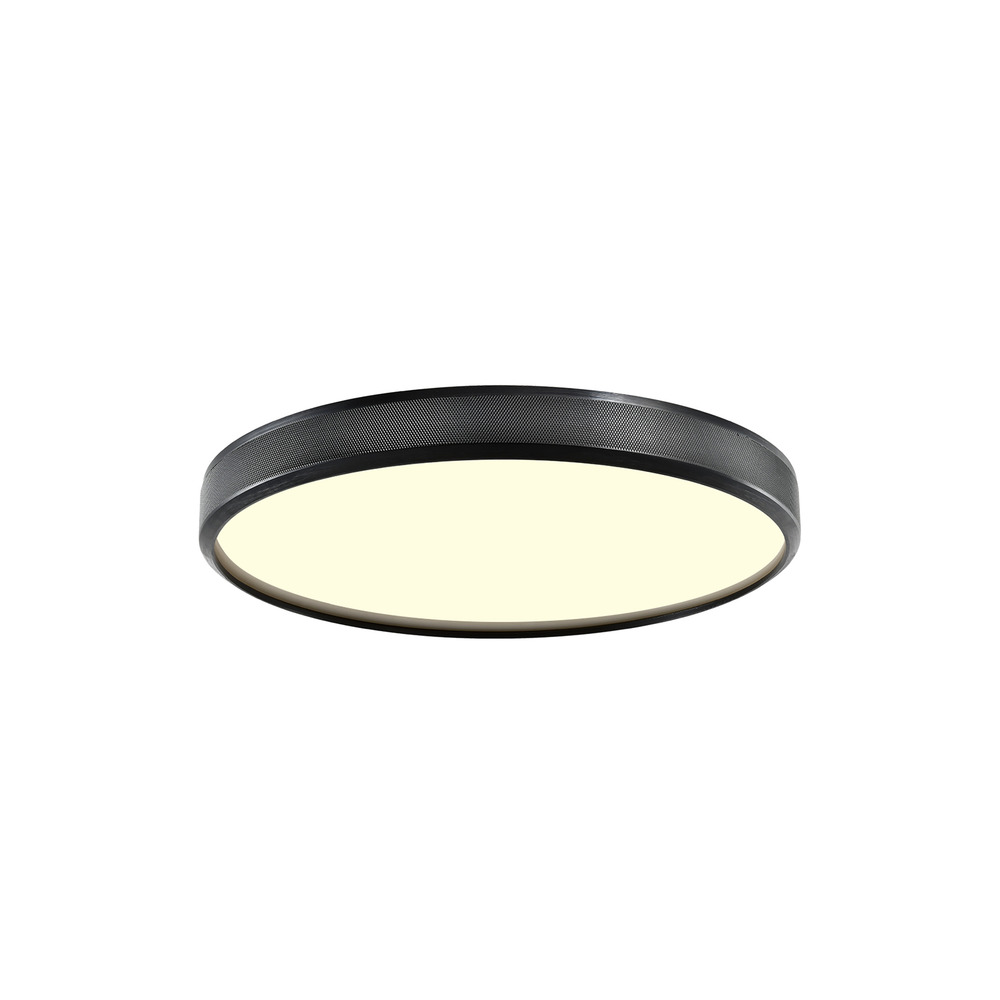 12" LED 3CCT Luxury Braided Knurl Satin Brushed Black Ceiling Flush Mount Light