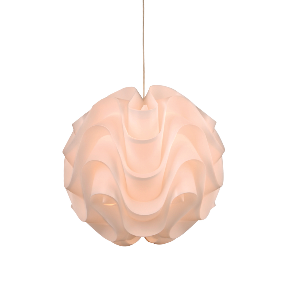 1-Light 13" Floral Globe Acrylic Pendant