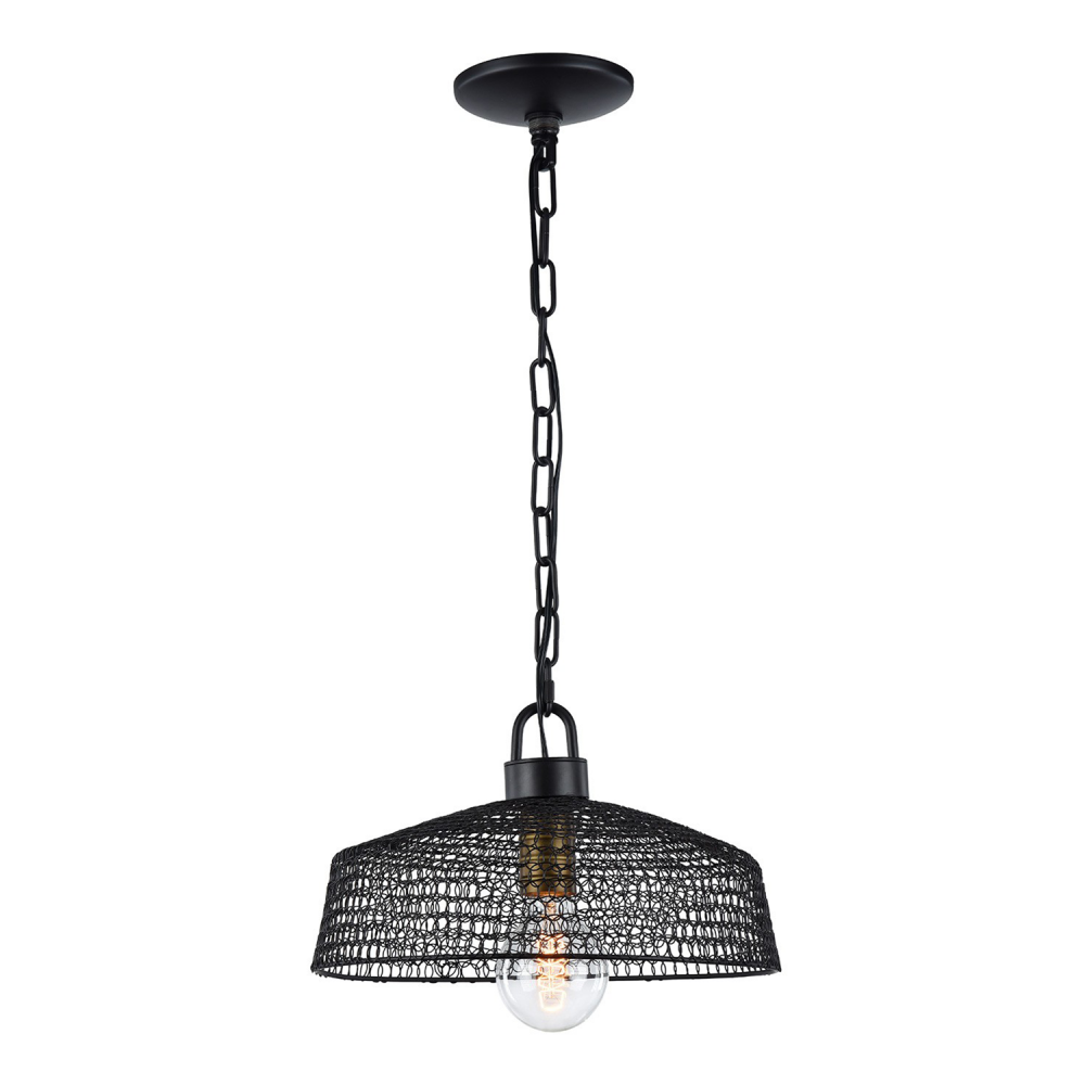 1-Light 13" Metal Shade Pendant