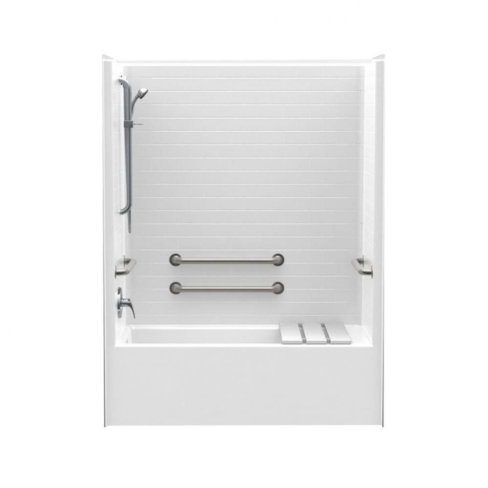 F6032STT 60 x 32 AcrylX Alcove Right Hand Drain One-Piece Tub Shower in White