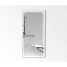 Aquatic AC003566-X2LBSR-WH - 3636BFSC Alcove Shower