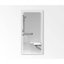 Aquatic AC003565-X2LBSL-WH - 3636BFS Alcove Shower