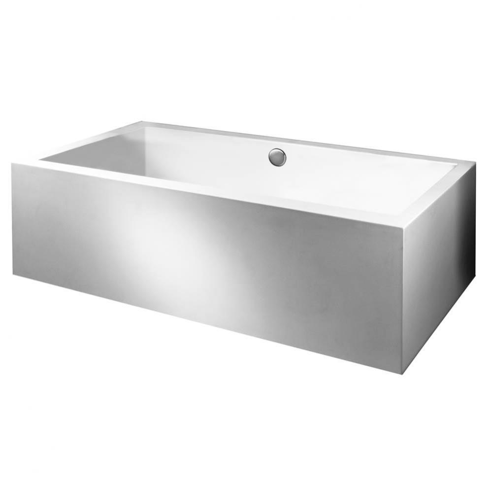 Andrea 13A Acrylic Cxl Sculpted 1 Side Air Bath/Microbubbles- White (65.75X41.875)