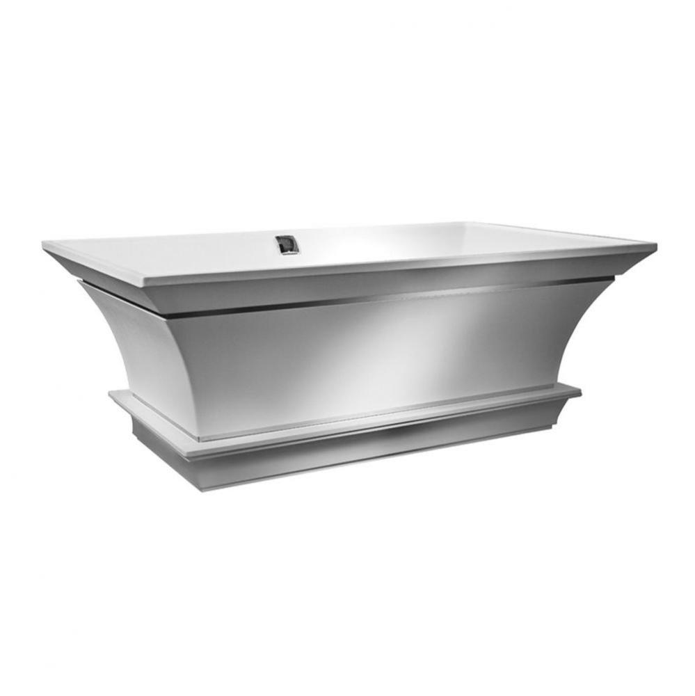 Intarcia Sculpturestone Freestanding W/Inverted Pedestal Air Bath - Gloss White (67X40)