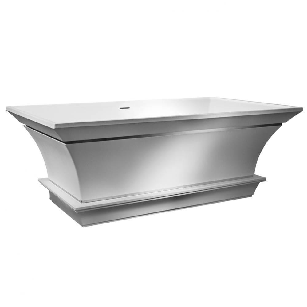 Intarcia Sculpturestone Freestanding W/Inverted Pedestal Air Bath - Matte White (67X40)