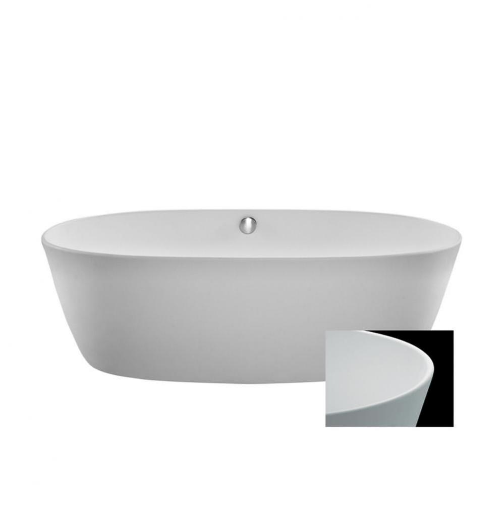 Elena Sculpturestone Freestanding Flat Rim W/Pedestal  Air Bath - Gloss White (66X31.75)