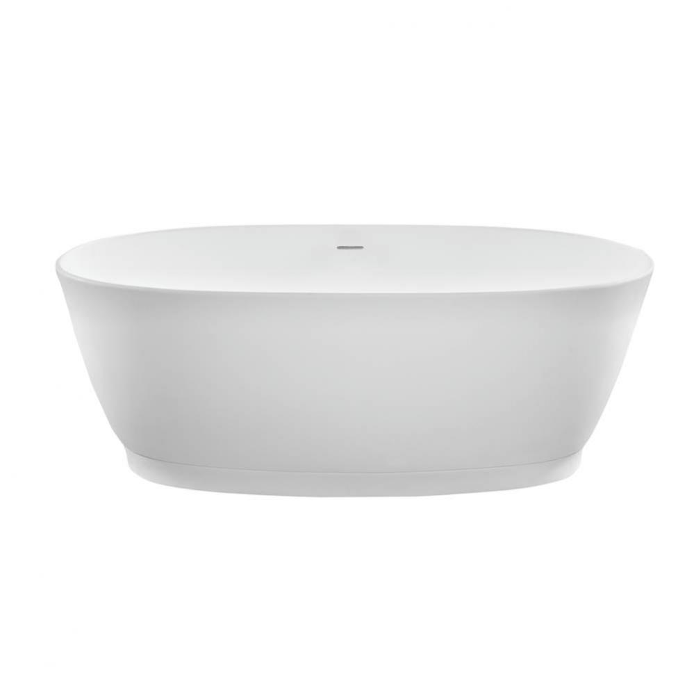 Elena Sculpturestone Freestanding Flat Rim Soaker - Matte White (66X31.75)