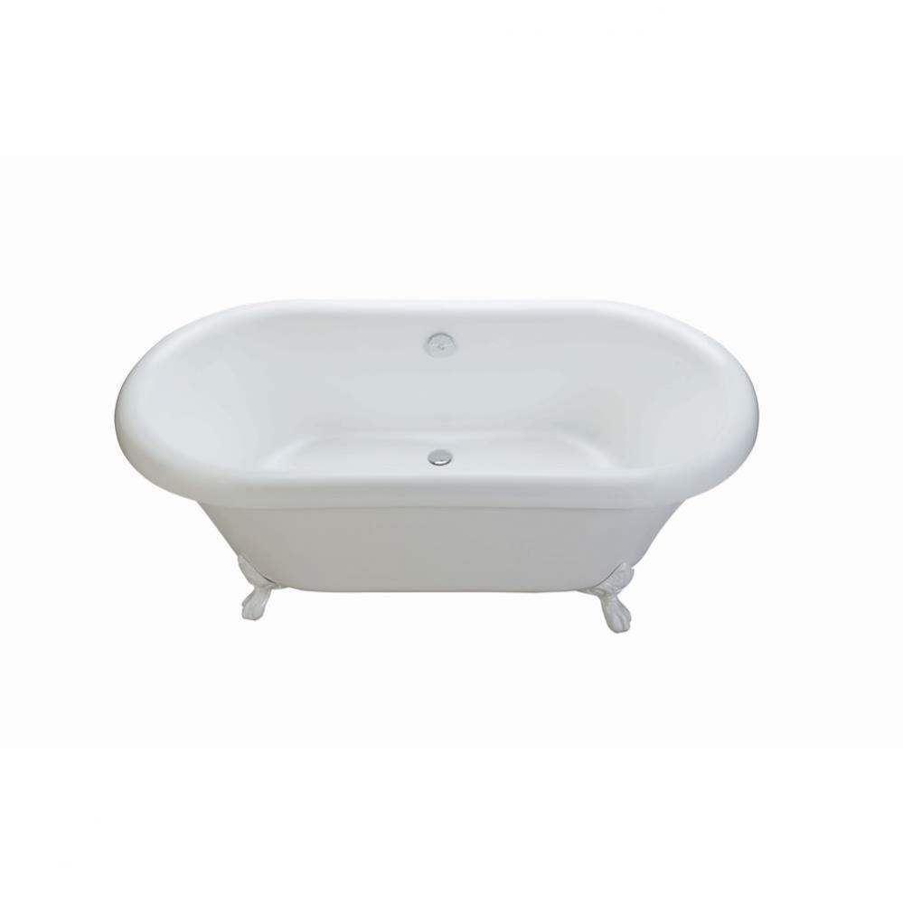 Melinda 10 Dolomatte Freestanding Clawfoot Soaker - White (65.75X34)