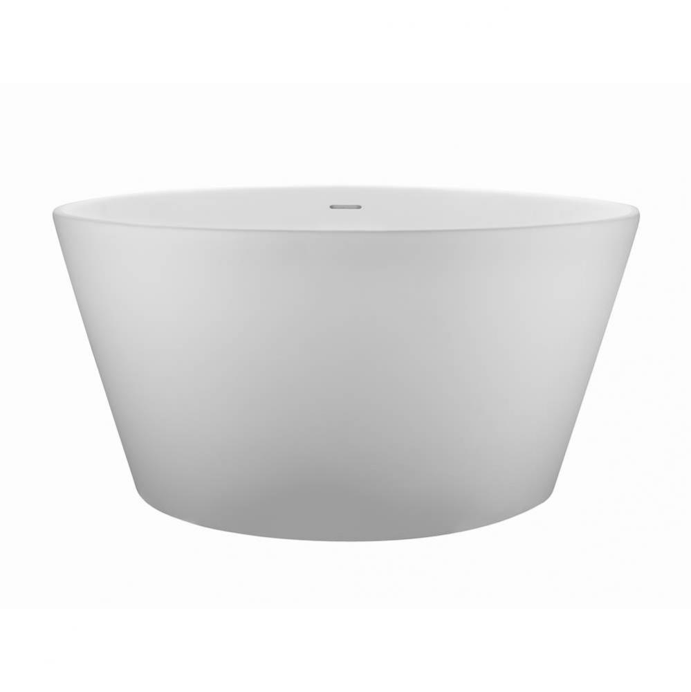 Halo Sculpturestone Freestanding Round Rolled Top Rim Air Bath - Gloss White (52 X52)