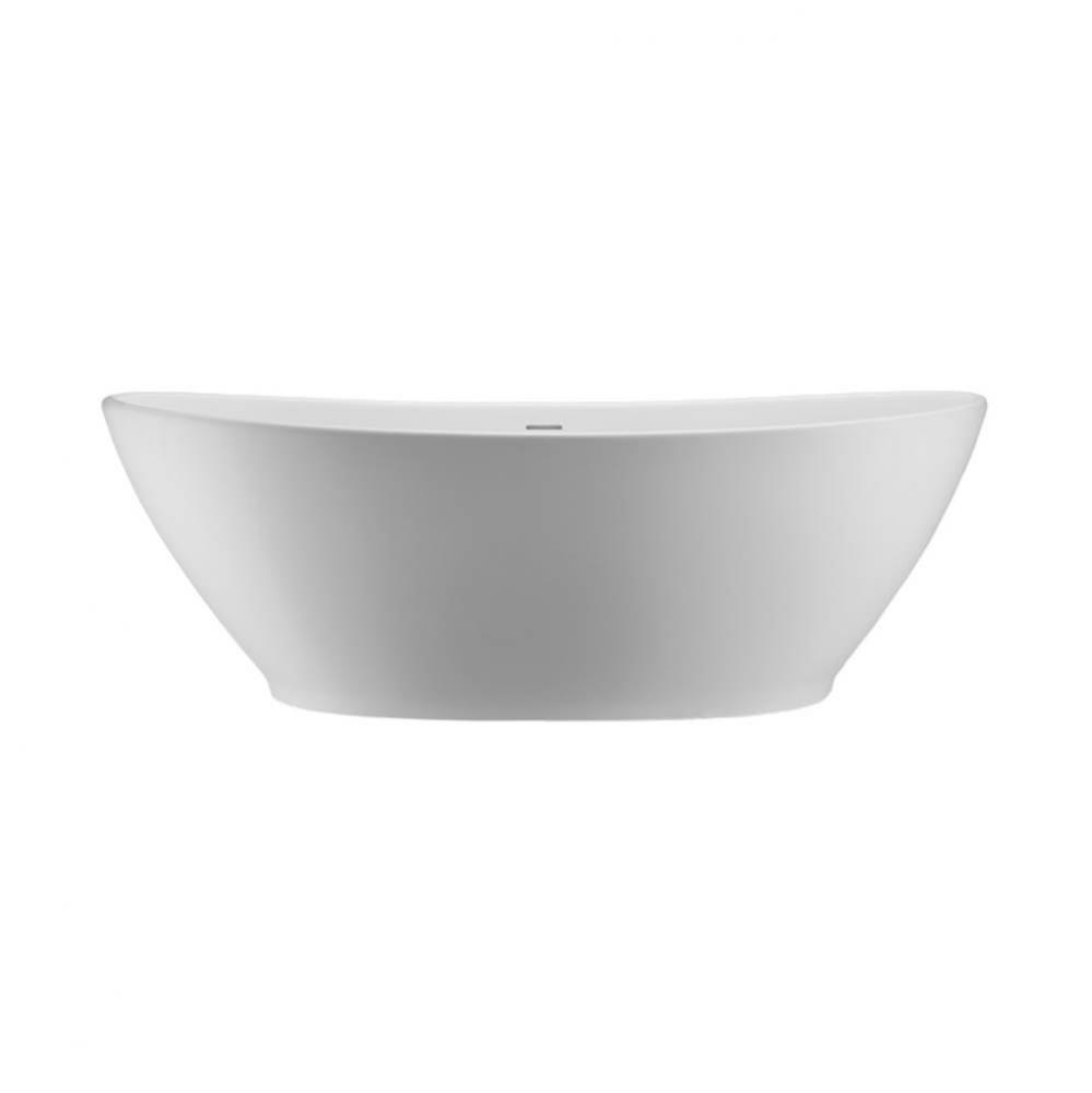 Elise Sculpturestone Freestanding Integral Pedestal Air Bath - Gloss White (73.25X42.5)