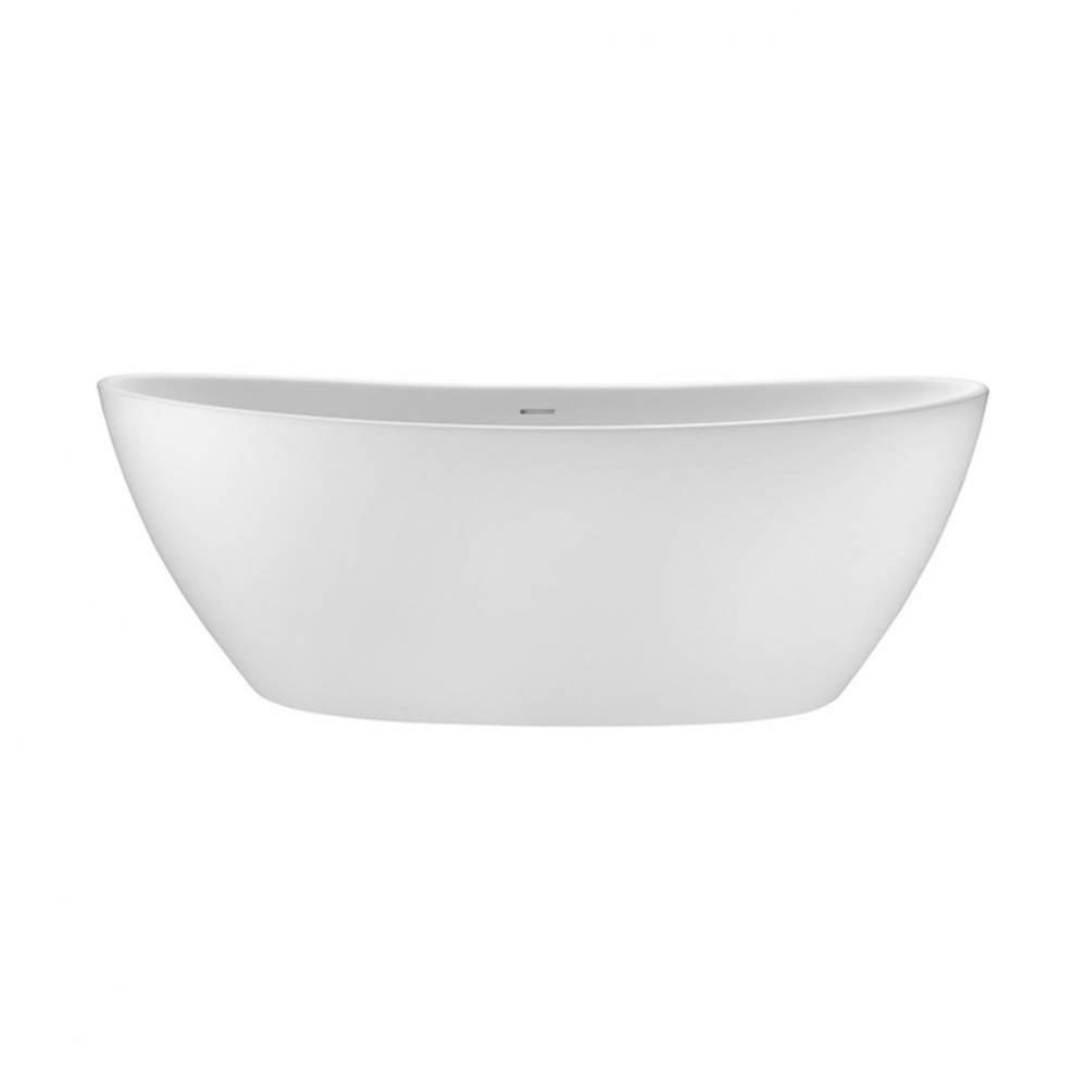 Elise Sculpturestone Freestanding Integral Pedestal Air Bath - Gloss White (73X37)