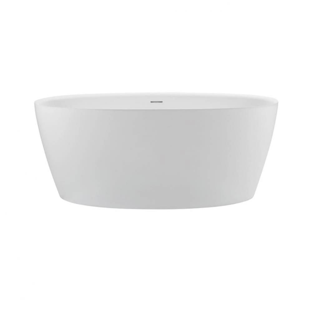 Elena Sculpturestone Freestanding Flat Rim Air Bath - Matte White (58X32)