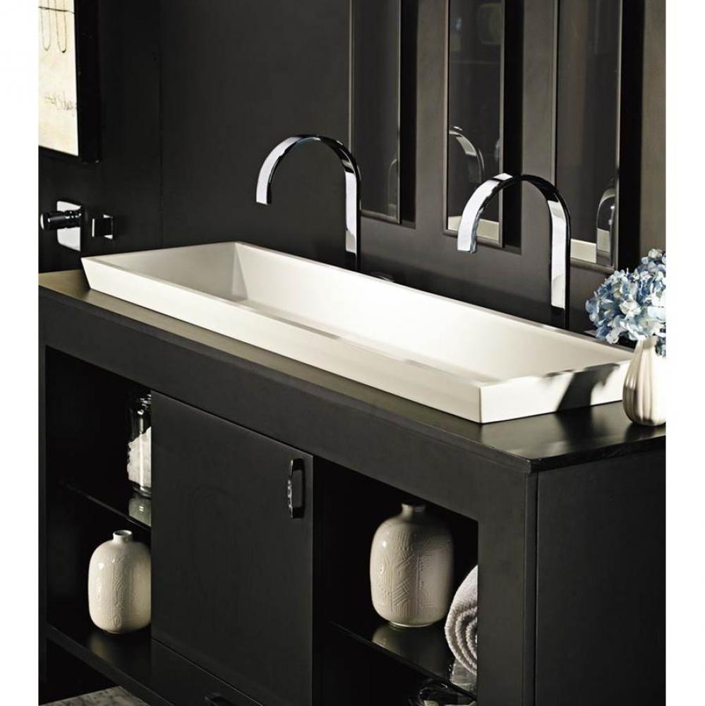 48X14 GLOSS WHITE ESS SINK-PETRA DOUBLE W/ DUAL DRAINS