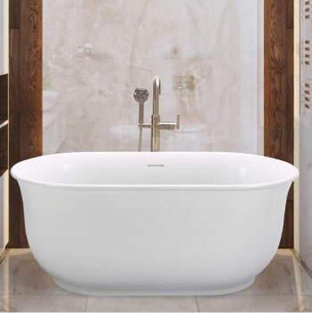 Hamilton Mineral Composite Freestanding Air Bath - Gloss White (58X31)