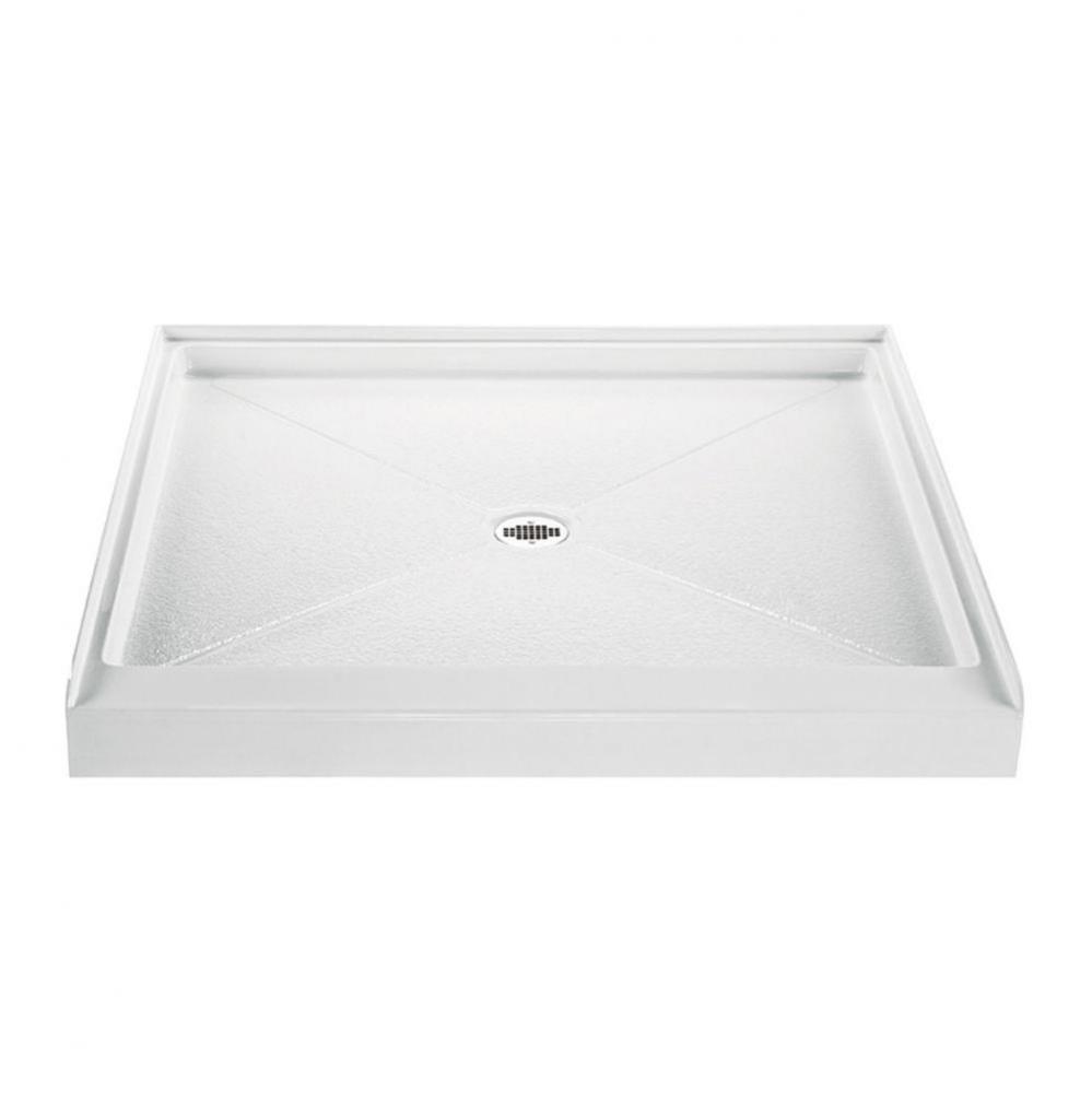 48X48 Basics Shower Base White Center Drain