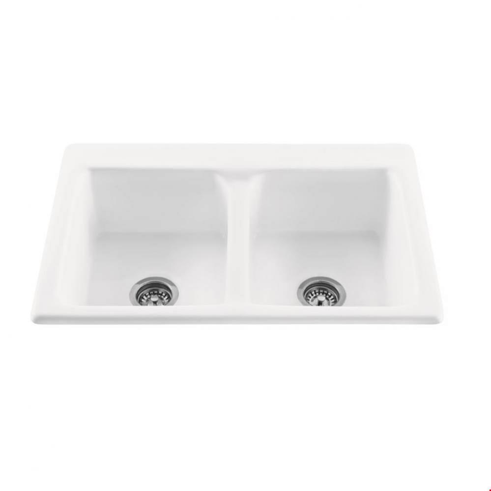 33X22 BISCUIT DOUBLE BOWL BASICS SINK-ENDURANCE