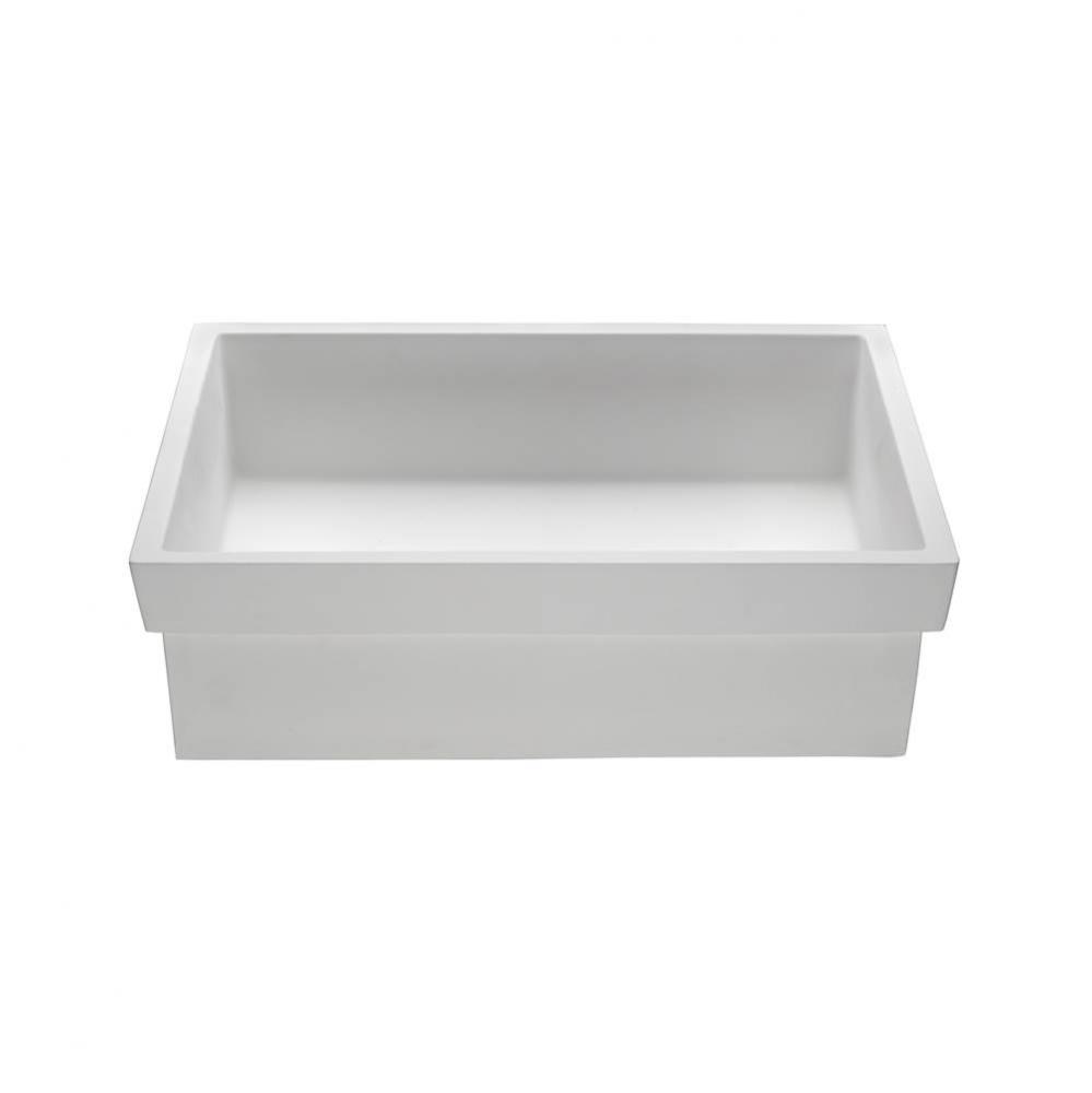 CONTINUUM RECTANGLE SCULPTURESTONE SEMI-RECESSED - GLOSS WHITE (20.75X16.25)