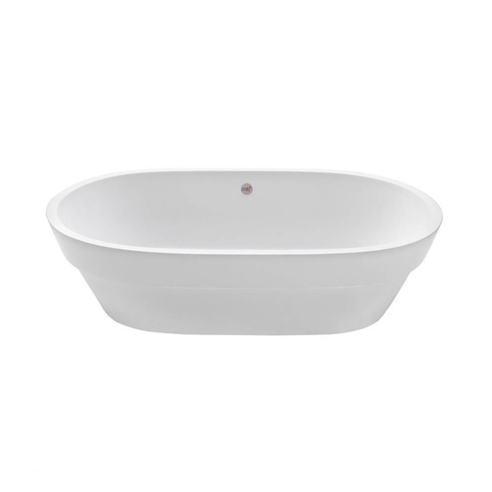 LEONA SCULPTURESTONE VESSEL/SEMI-RECESSED - MATTE WHITE (20X13)