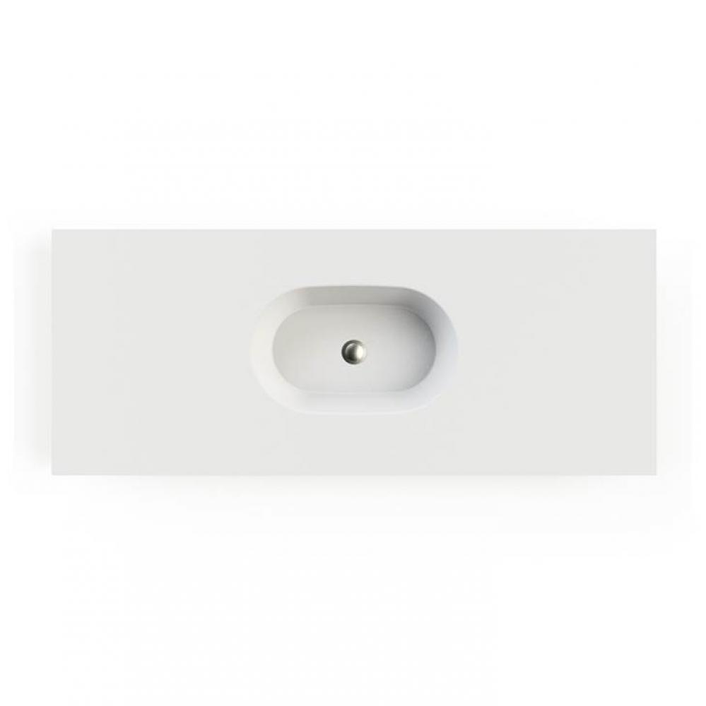 Leona 1 Sculpturestone Counter Sink Double Bowl Up To 68''- Gloss White