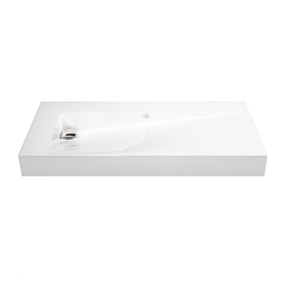 36X16 GLOSS WHITE ESS SINK LEFT HAND DRAIN-ST. TROPEZ