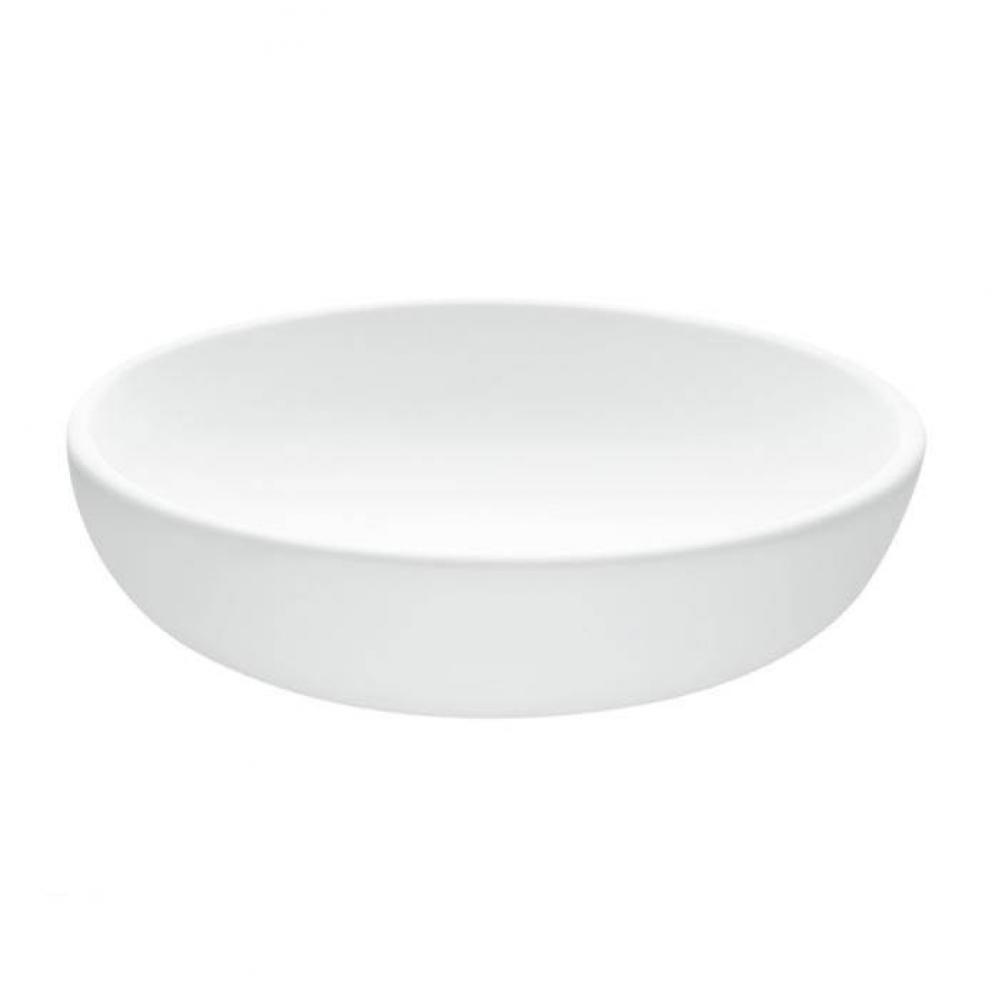 LUNA 2 SCULPTURESTONE VESSEL ROLLED RIM - GLOSS WHITE (15.75)