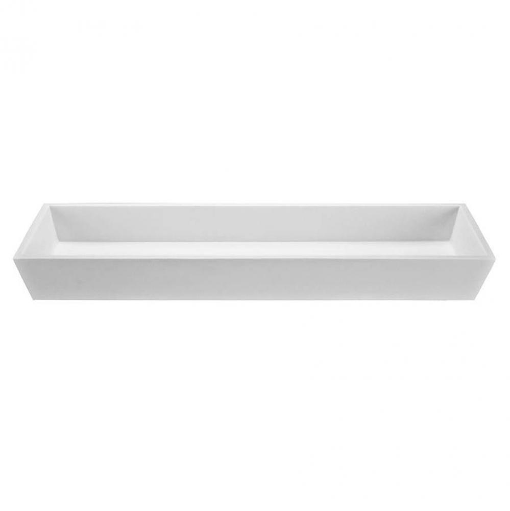 Petra 6 Sculpturestone Vessel Dual Drain - Gloss White (47.5X14.125)