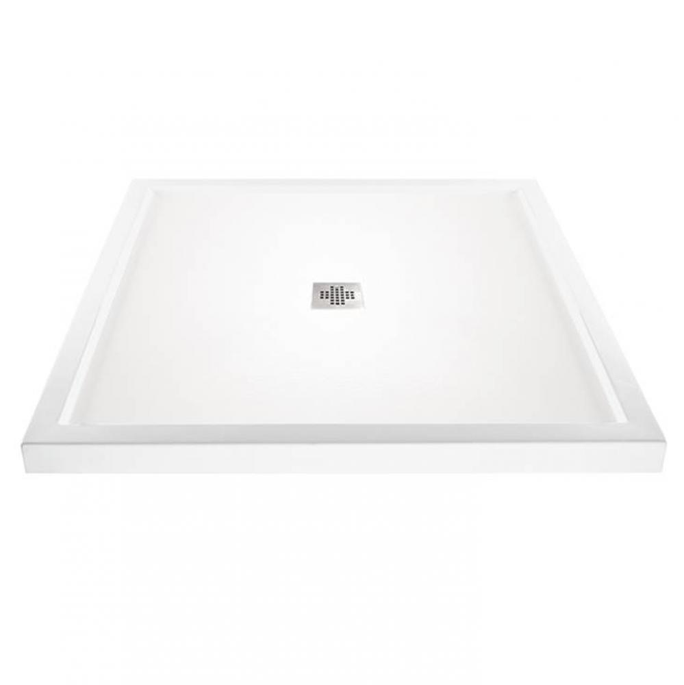 3636 Dolomatte Center Drain Multi Threshold - White