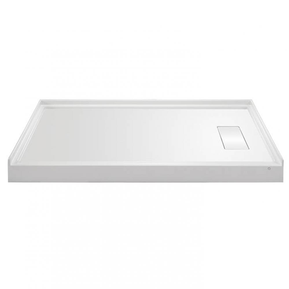 6036 Dolomatte Singe Rh Hidden Drain 3-Sided Integral Tile Flange - White