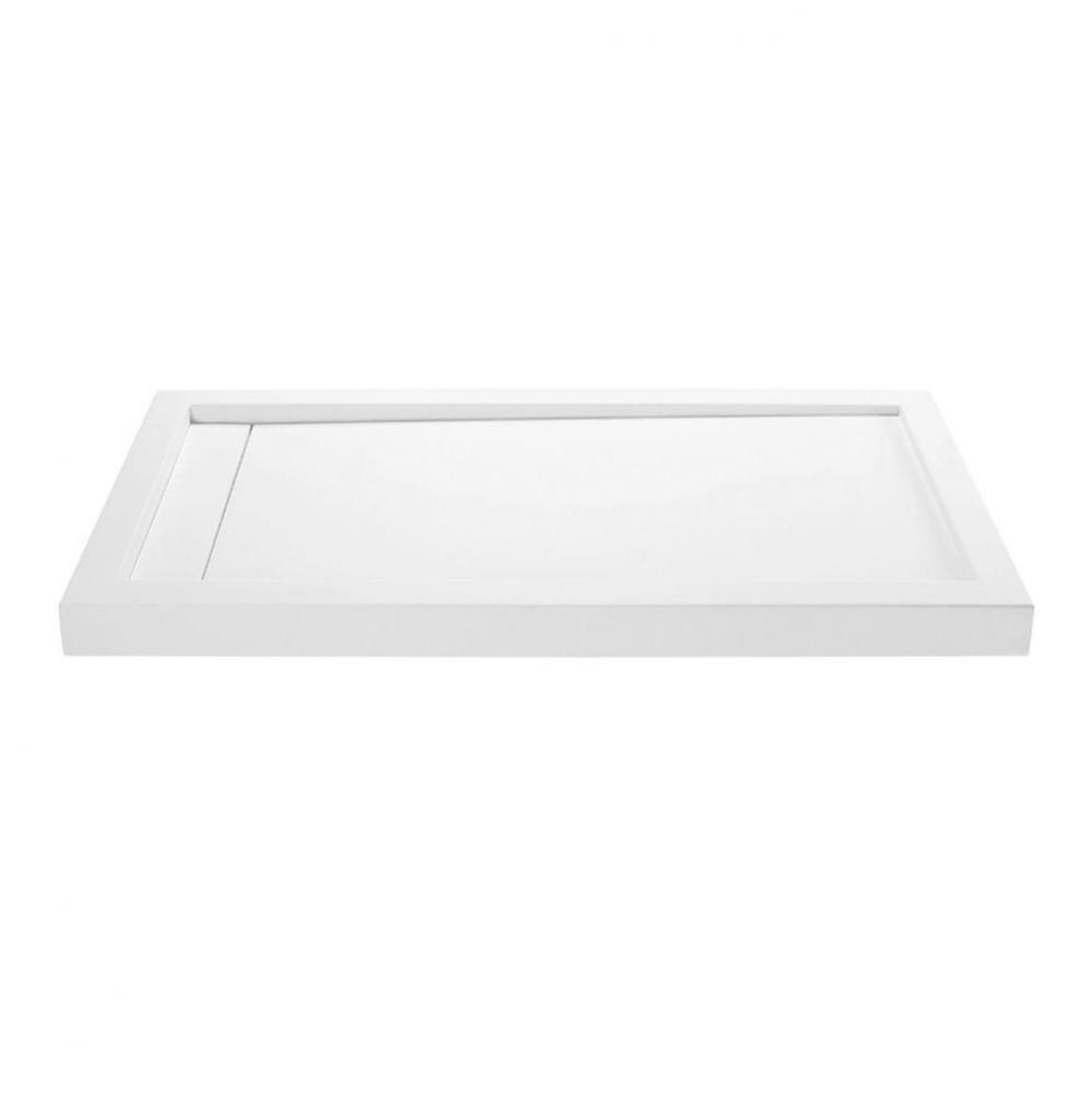 60X36 Matte White Ess Shower Base Right Hand Drain