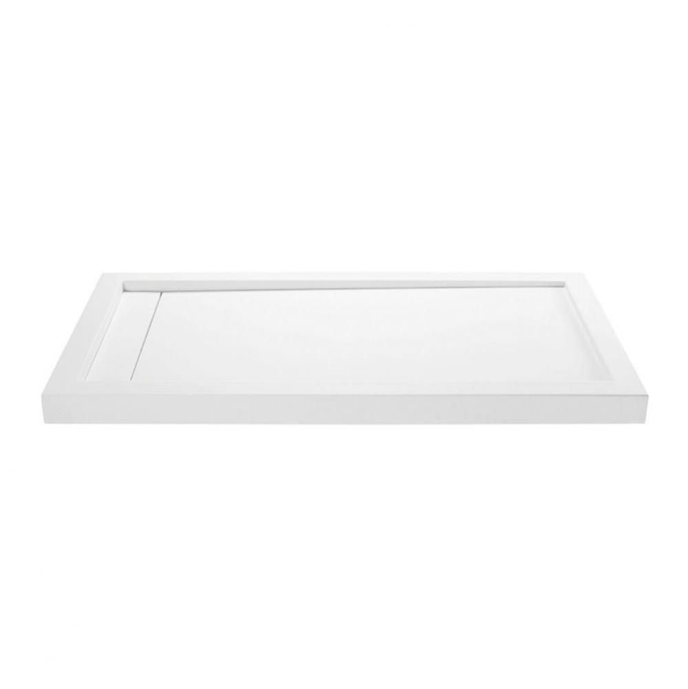 66X36 Matte White Ess Shower Base Left Hand Drain