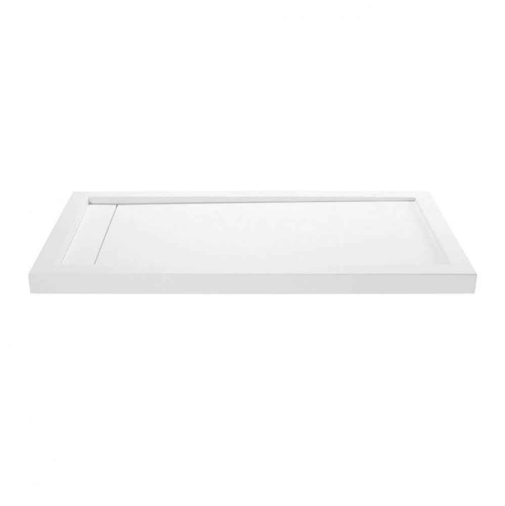 7236 Matte White Ess Shower Base Right Hand Drain