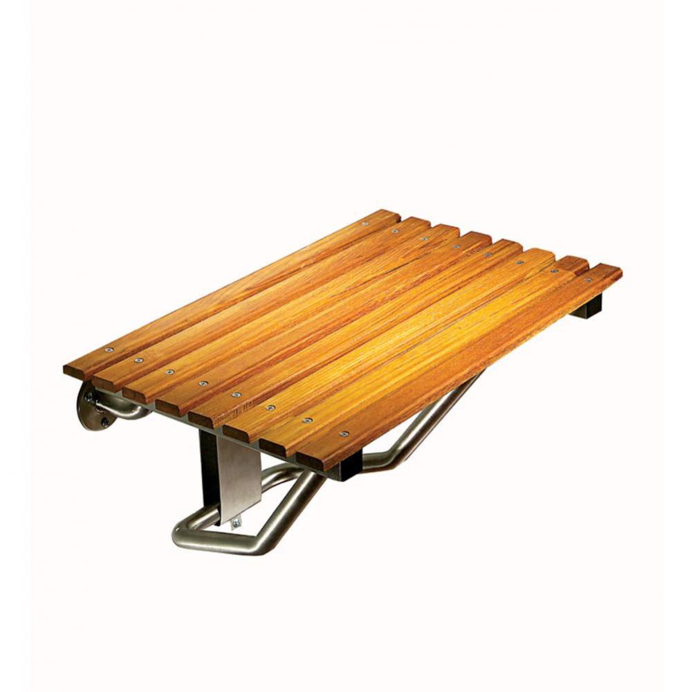 TEAK SHOWER SEAT - NATURAL STAINLESS (22x15)