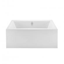 MTI Baths S119A4 - Kahlo 1A Acrylic Cxl Sculpted 4 Side Faucet Deck Soaker - White (60X36.25)