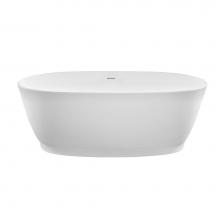 MTI Baths AST140BF-WH-MT - Elena Sculpturestone Freestanding Flat Rim W/Pedestal  Air Bath - Matte White (66X31.75)