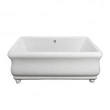 MTI Baths S178CDM-WH - Parisian 2 With Bun Feet Dolomatte Sculpted Finish Freestanding Soaker - White (72X40)