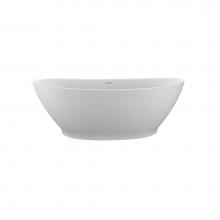 MTI Baths AST230-WH-MT - Elise Sculpturestone Freestanding Integral Pedestal Air Bath - Matte White (66X33.5)