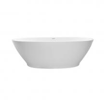 MTI Baths S234-WH-GL - Alissa Sculpturestone Freestanding Soaker - Gloss White (66.25X35.75)