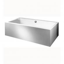 MTI Baths AE239A + SCULPT 1 - Andrea 28 Sculpted Finish With Air Massage Elite 66X30 1-Sides White