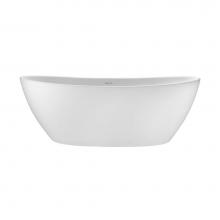 MTI Baths AST243GL-WH - Elise Sculpturestone Freestanding Integral Pedestal Air Bath - Gloss White (73X37)